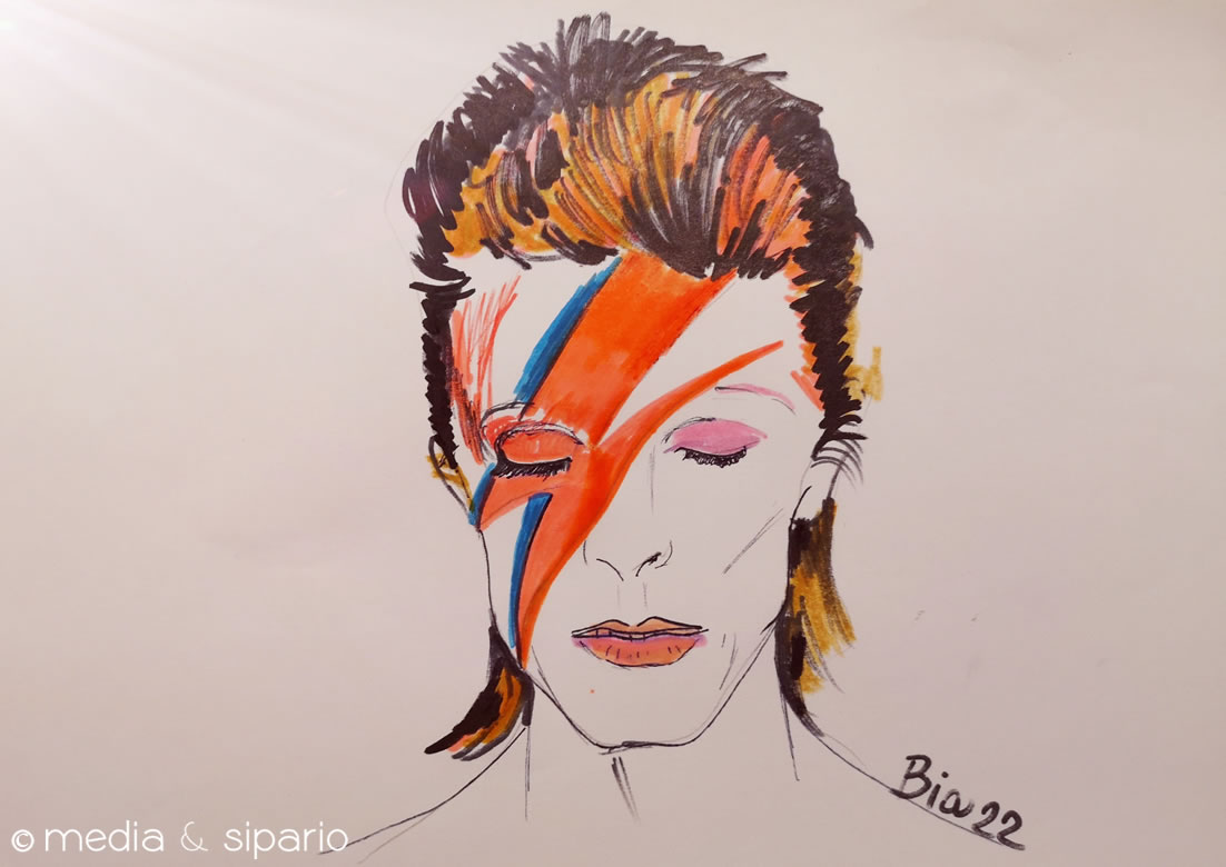 disegno raffigurante David Bowie
