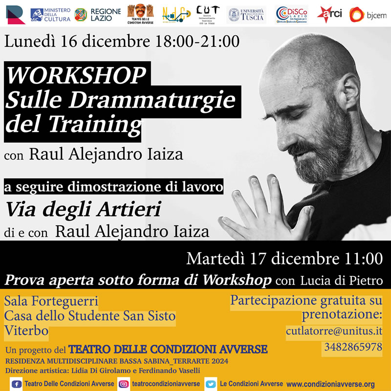 Raul Iaiza: Le drammaturgie del training